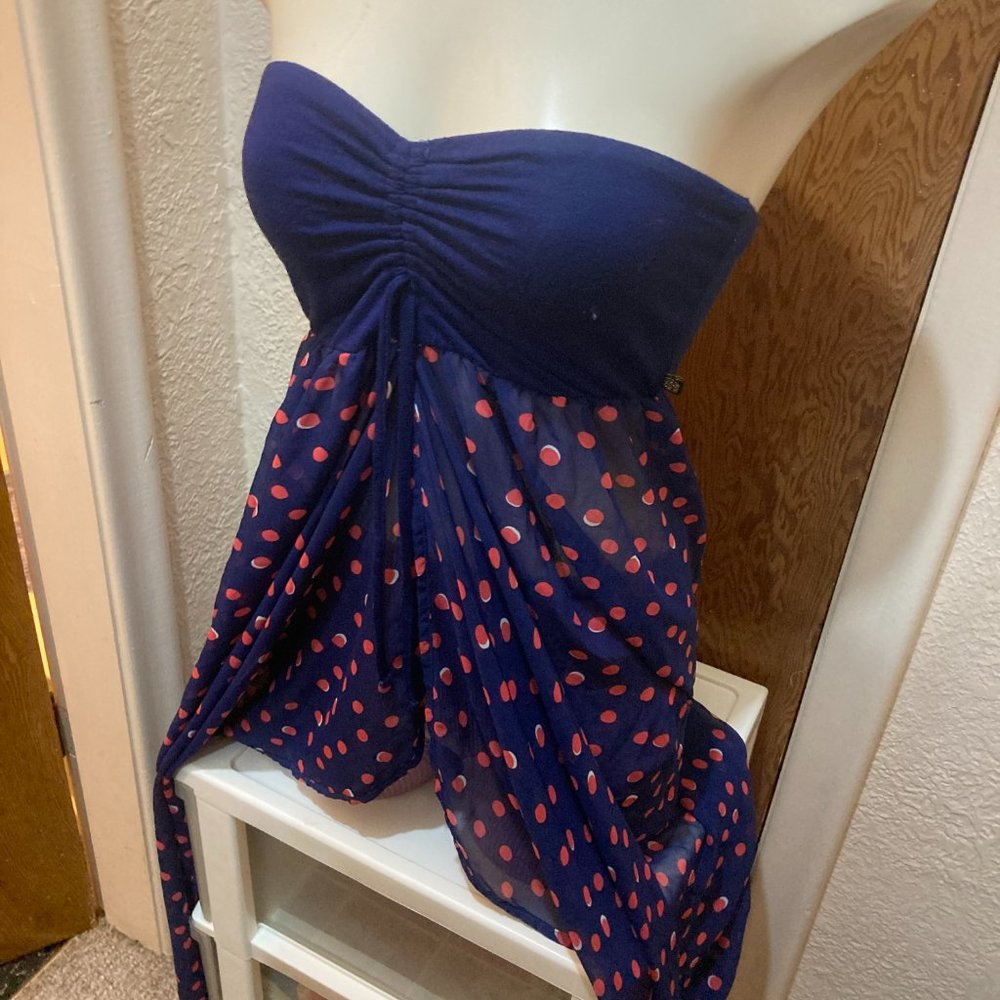 La Vie En Rose Aqua Long Polkadot Cover-Up Dress